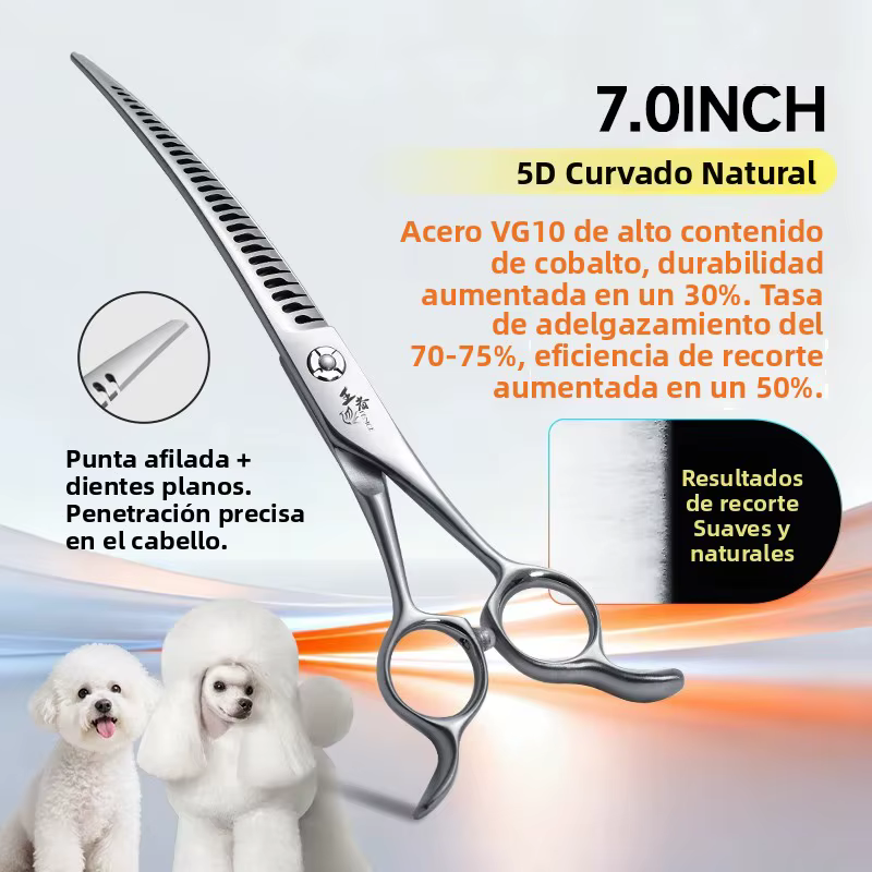 Tijeras curvas de entresacar para perros – Peluquería canina - imagen 2