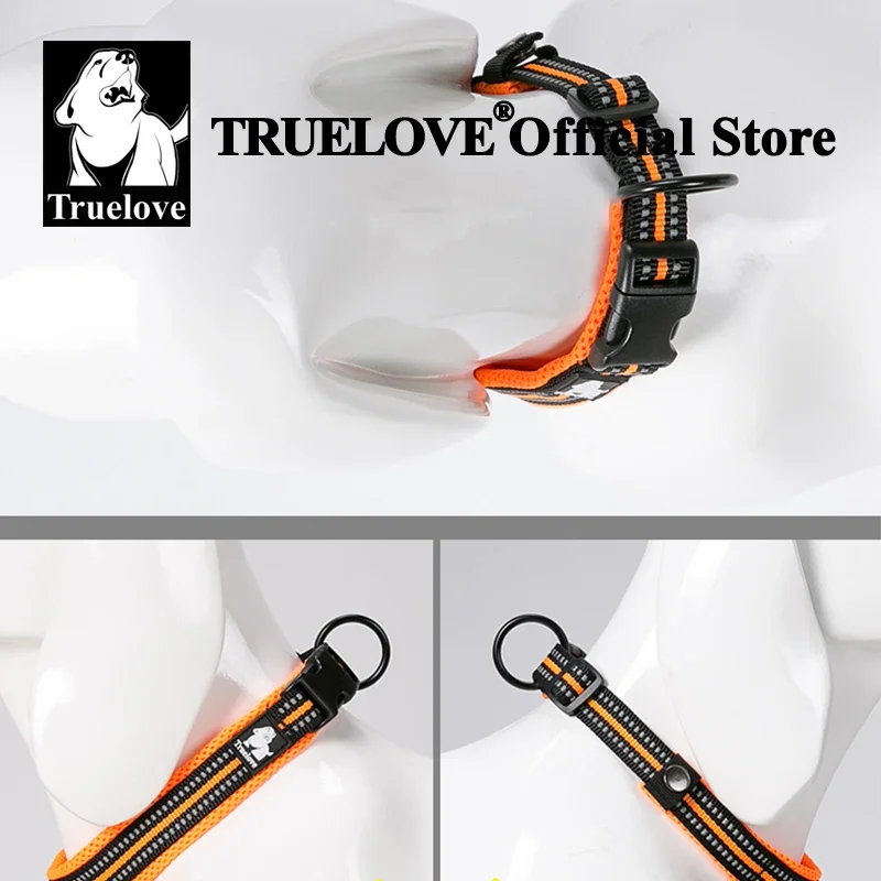 Truelove-Collar para perro mascota, correas ajustables de nailon, acolchado, suave, reflectante, duradero, entrenamiento resistente, personalizado, de lujo, TLC5011 - imagen 4