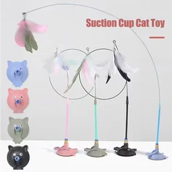 Juguete interactivo con ventosa y pluma para gatos – Alivio del aburrimiento