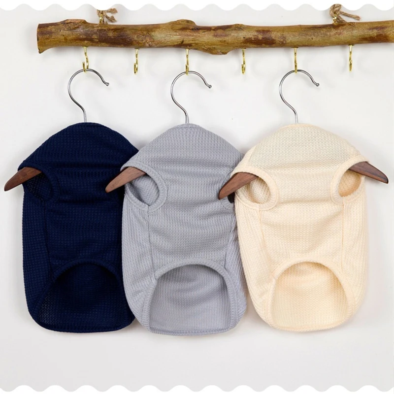 Lindo oso Patchwork mascota perro verano chaleco patrón de gofre ropa de gato Chihuahua camiseta ligera sin mangas para cachorro pequeño - imagen 4