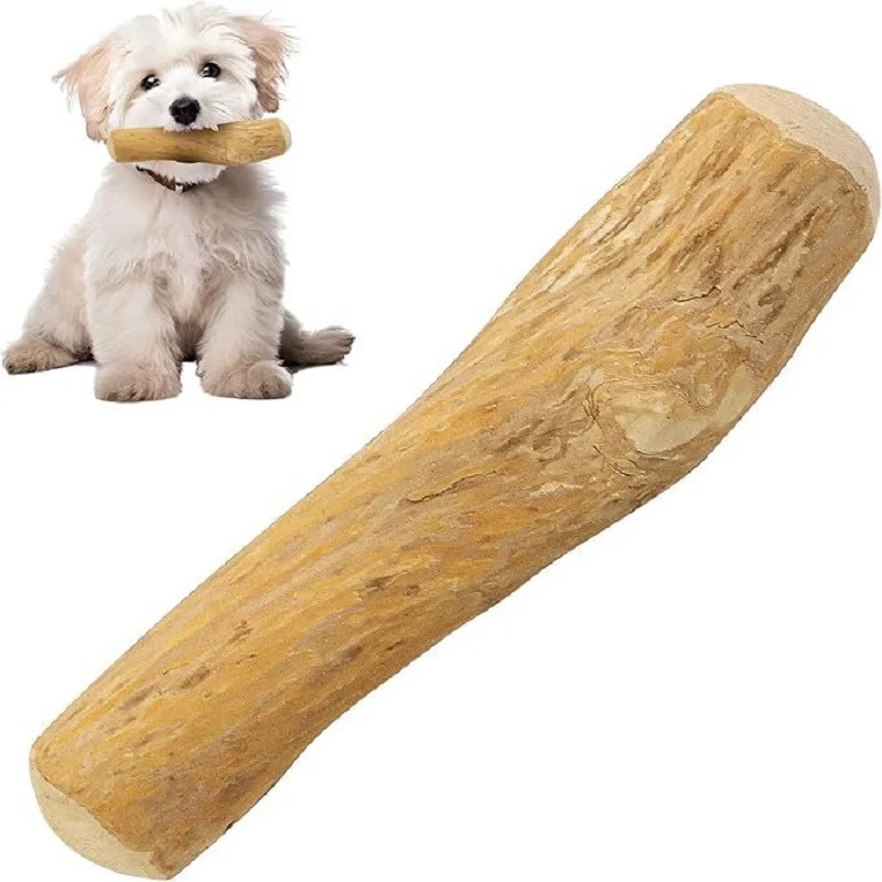 Juguete masticable de madera para perros con café, palo masticable de madera para perros, para aliviar la presión dental, juguetes para mascotas