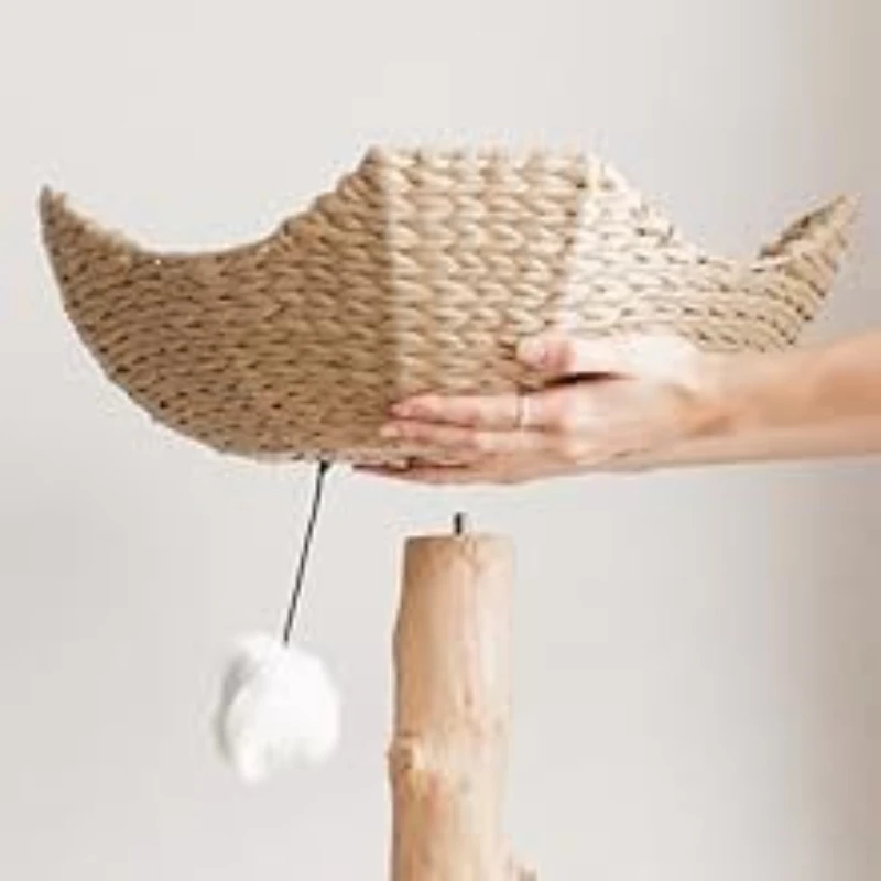 Árbol de madera para gatos, muebles para mascotas, torre para gatos, trampolín tejido para gatitos, árboles para sala de estar, accesorios de cama extraíbles para gatos y gatitos - imagen 5
