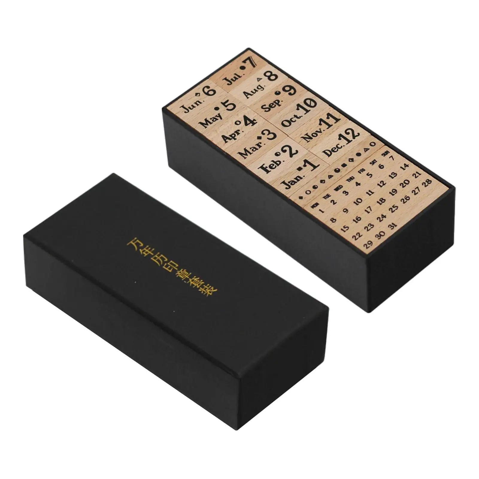 Sellos de madera multiusos, juego de estampado de calendario creativo para álbum de recortes, diario de balas y suministros de álbum decorativo - imagen 2
