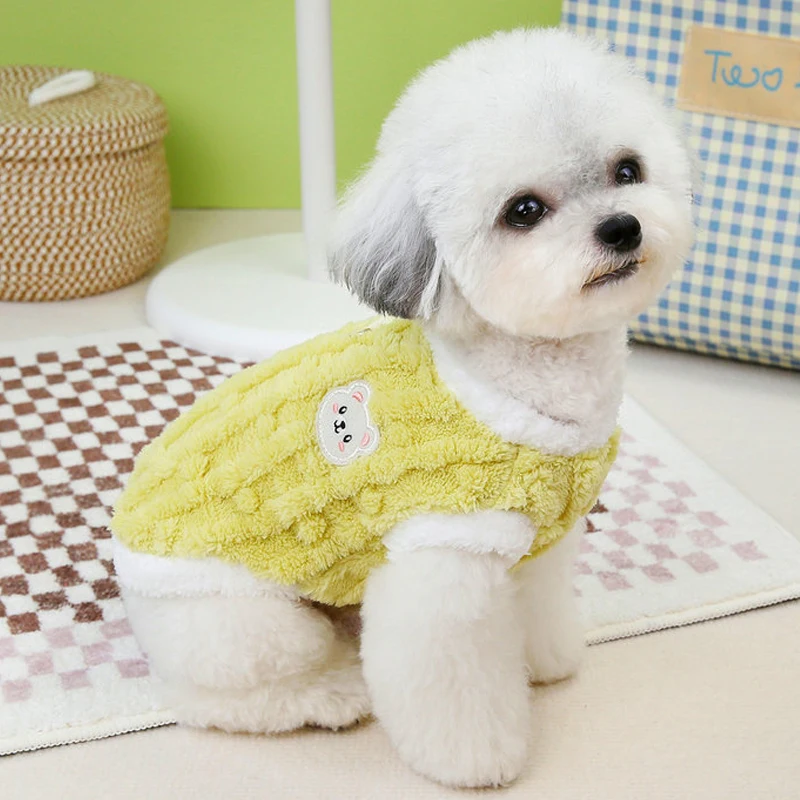 Sudaderas con capucha para perros, Jersey de lana rosa y morado, abrigo, chaqueta para perros pequeños y medianos, ropa para perros Yorkshire Terrier, sudadera XL - imagen 5