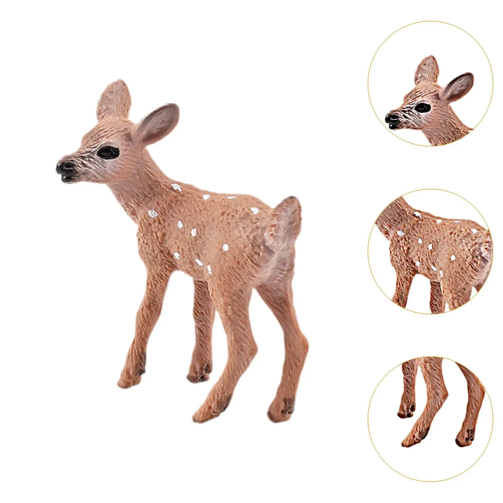 Deer Figurine Souvenir Collection Decorative Ornament Cute Sculpture Small Animal Statue for Indoor Office Desktop Bedroom Decor
