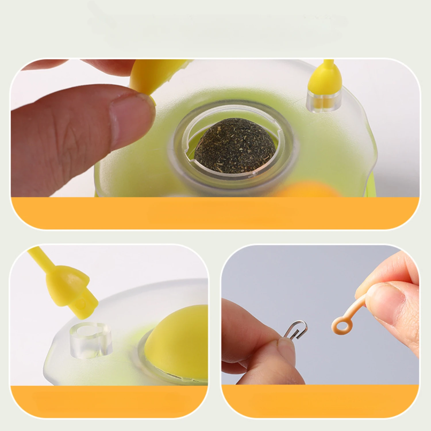 Juguetes de vaso divertidos para gatos, tocadiscos interactivo resistente a las mordeduras, plumas de felpa, suministros para mascotas - imagen 4