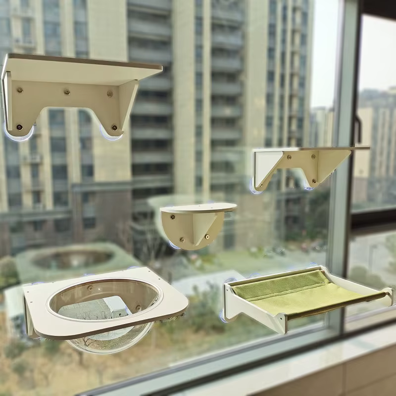 Hamaca para gatos con ventosa de pared transparente sin perforaciones - imagen 2