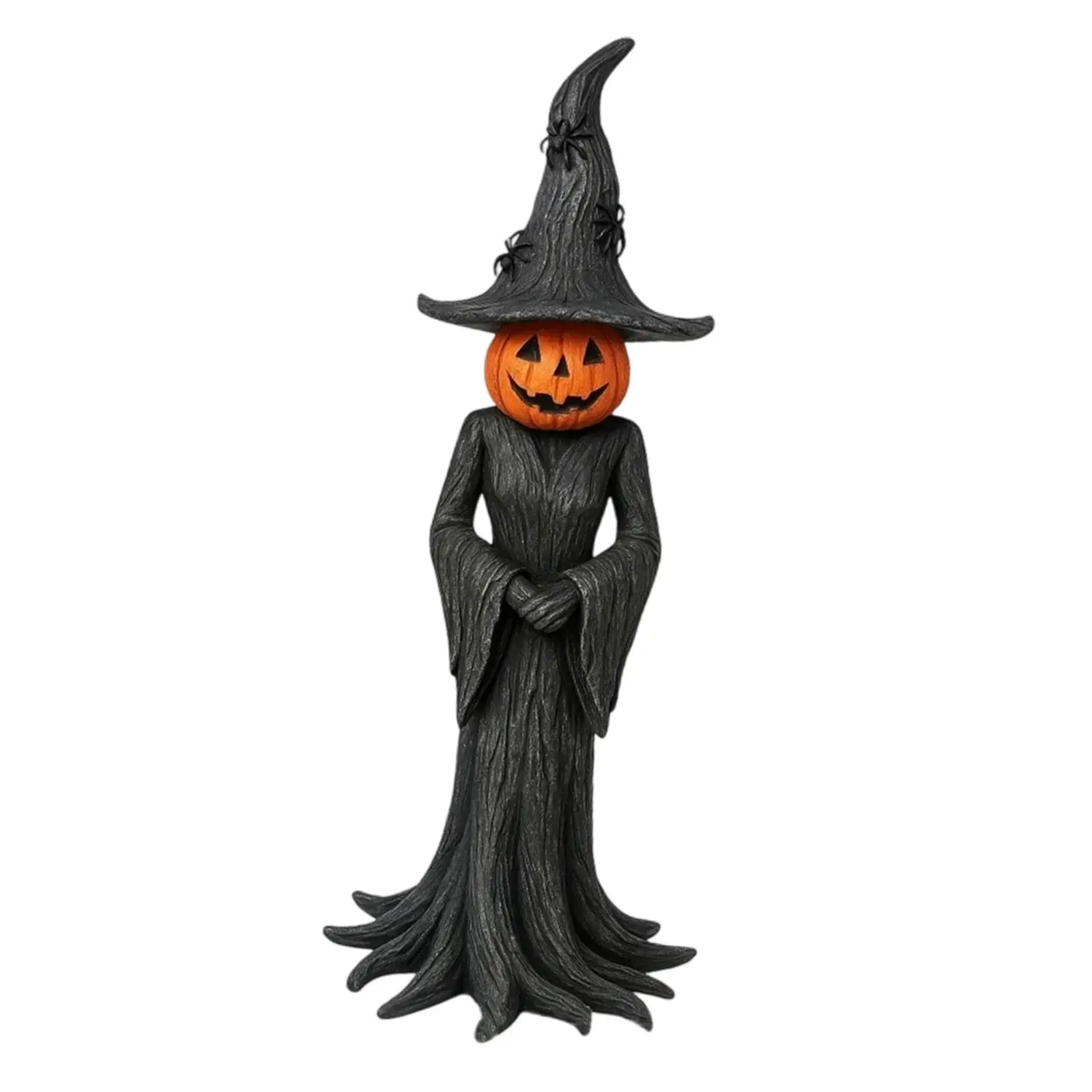 Figura de bruja calabaza Halloween – Adorno espeluzgante para fiesta - imagen 3