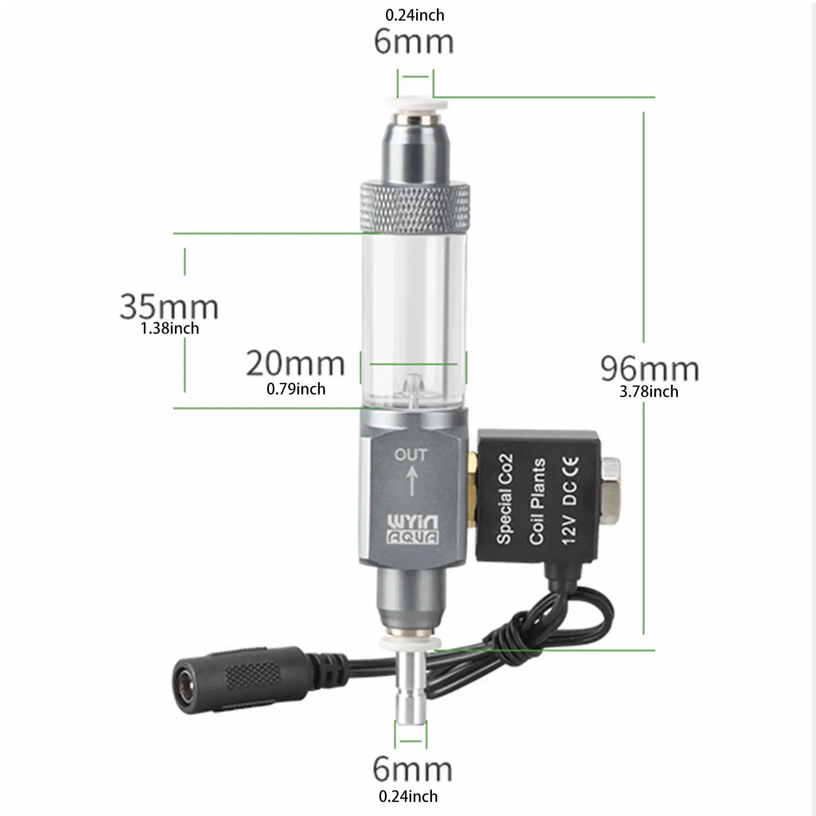 CO2 Bubble Counter Practical Easy to Use Co2 Tube Single Head