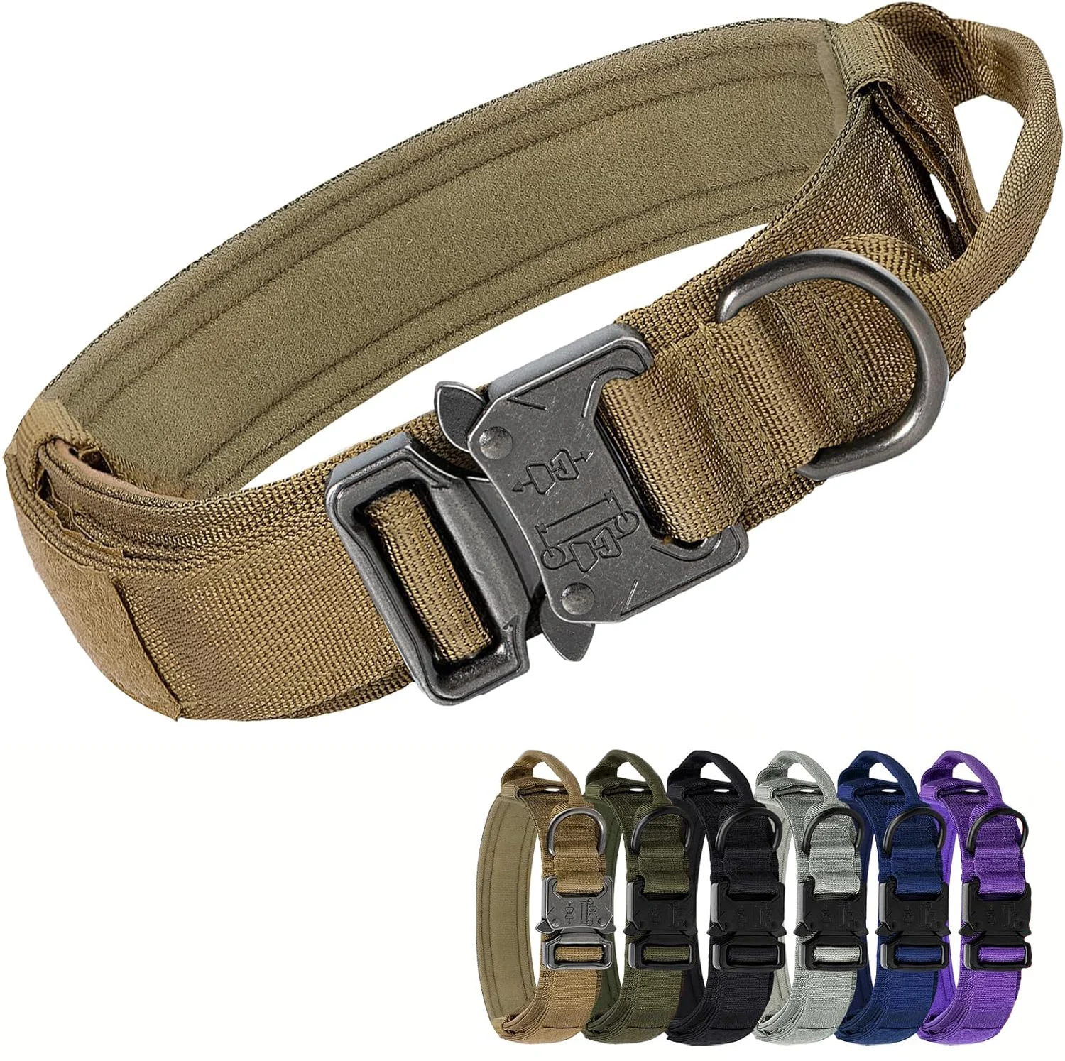 Collar para perro acolchado de alta resistencia, suministros para mascotas, Collar de entrenamiento ancho fuerte con mango para perros medianos y grandes