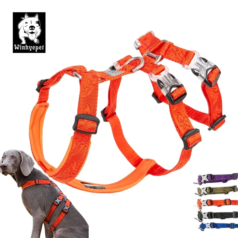 Winhyepet-arnés para perros, chaleco ajustable con correa para mascotas, Triple antiescape, accesorios para viajar y caminar para perros pequeños, Meduim y grandes