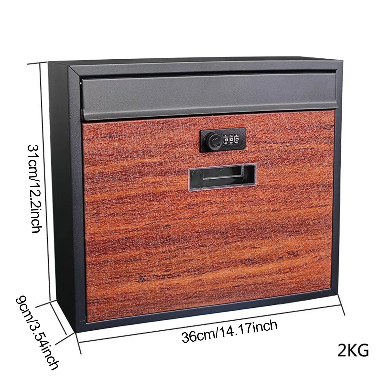 Wall Mount Mailbox Mail Box Iron Sturdy Practical with Lock Premium House Decor Letterbox for Home Residential Outside