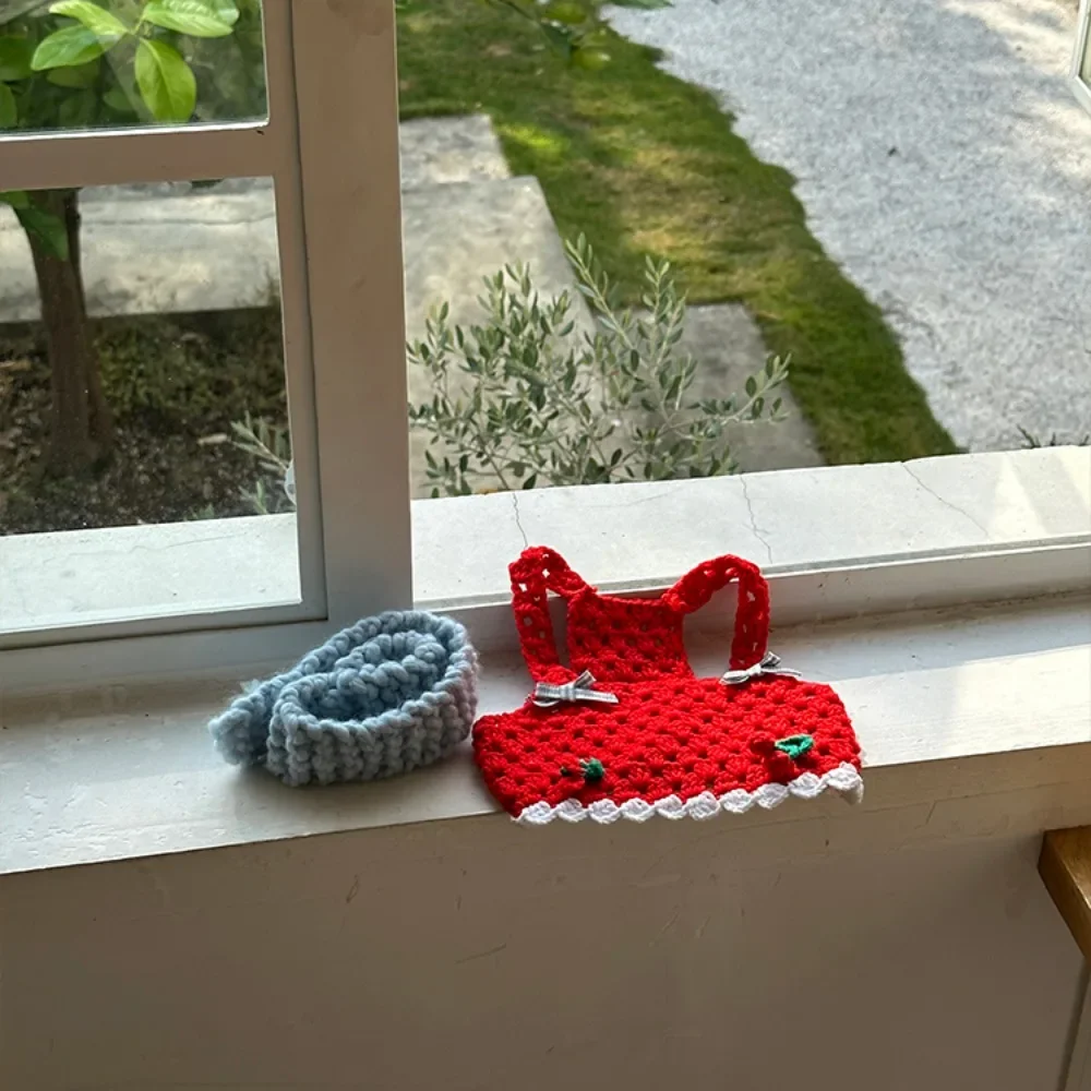 Chaleco de cereza enganchado hecho a mano para mascotas, lindo Chaleco de Navidad, correa, ropa de peluche para perros malteses, vestido, disfraz para cachorros, ropa para perros - imagen 3