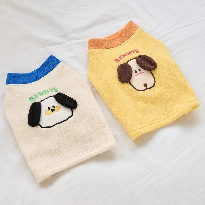 Ropa con estampado de dibujos animados para perros, sudaderas con capucha de lana para perros, sudaderas para cachorros a la moda, jerséis cálidos y suaves para gatos, sudaderas con capucha para mascotas, trajes para caniche