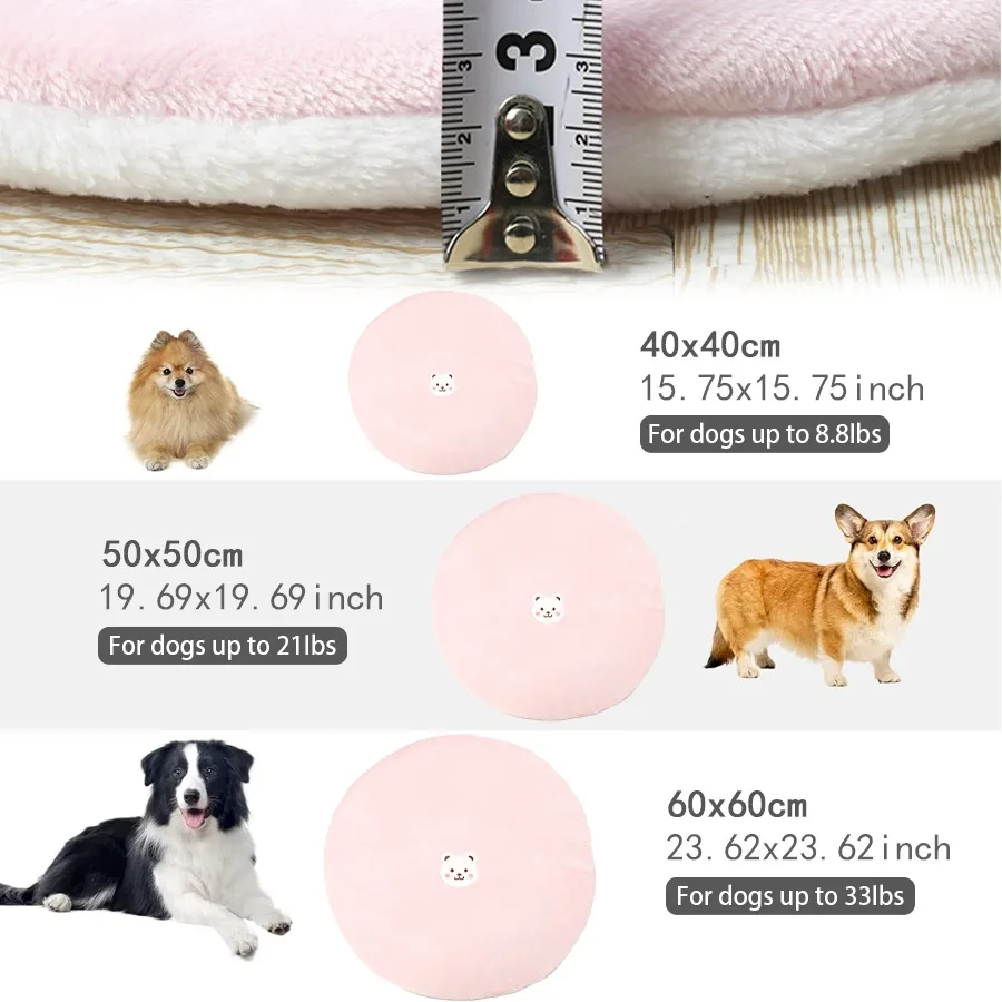 Las almohadillas redondas de felpa para mascotas de otoño e invierno son adecuadas para que los perros lean en cómodamente, mantienen el calor en casa y en los coches. - imagen 3