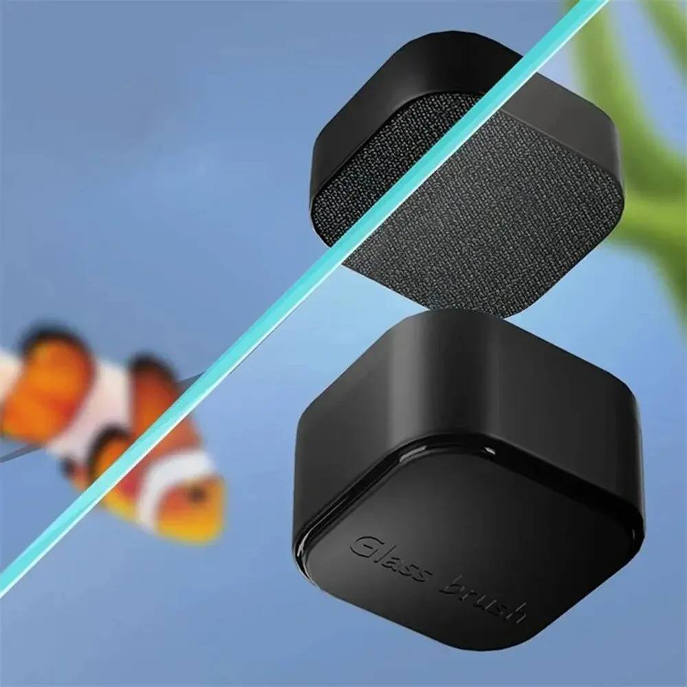 Mini cepillo limpiador de vidrio magnético para acuario, raspador de algas de plástico cuadrado, adecuado para varios peces, herramienta de limpieza magnética fuerte