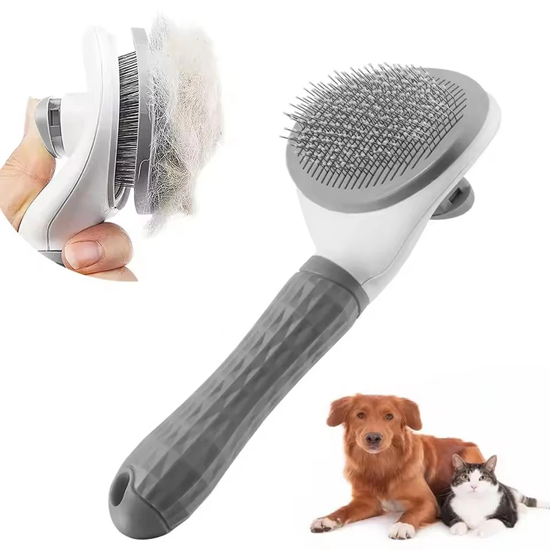 Cepillo removedor de pelo para perros, peine para el cuidado y el cuidado del pelo de perros y gatos, para pelo largo, elimina el pelo, limpieza de pelos, cepillo de baño, suministros para perros