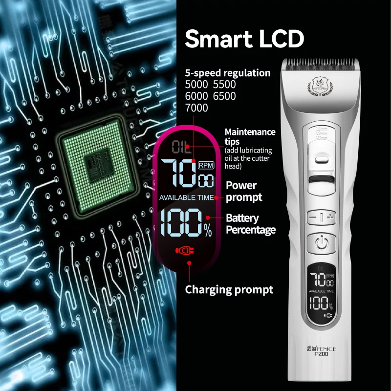 Fenice-cortadora de pelo para perros, cortadora de pelo para mascotas, juego de afeitadora, recargable, profesional, inalámbrica - imagen 4