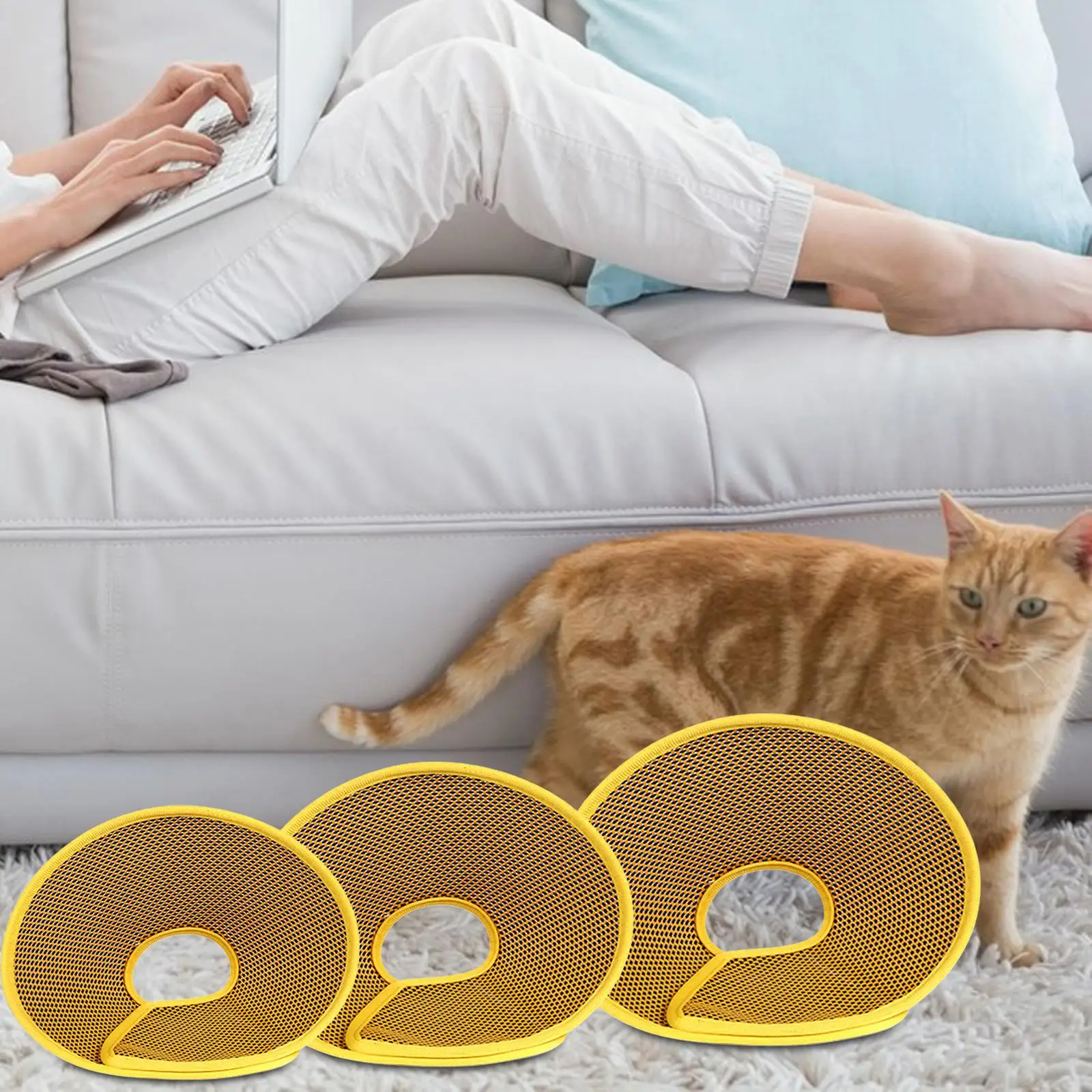 Cat Cone Woven Mesh Anti Scratch Adjustable Lightweight Protective Practical Cat