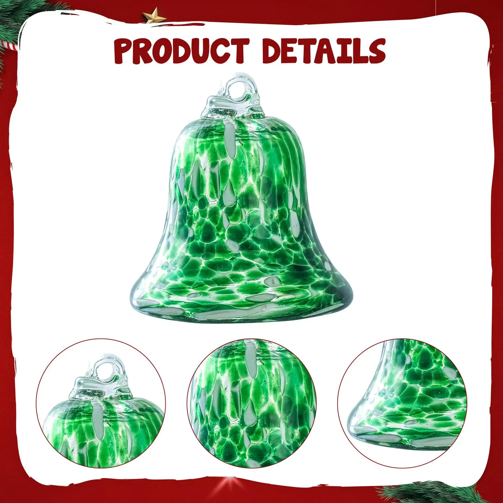 Christmas Bell Ornament Glass Smooth Creative Xmas Tree Decor Christmas Tree Decoration for Holiday Window New Year Bedroom