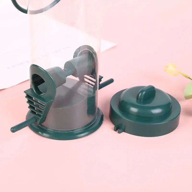 Alimentador de aves para mascotas, dispensador de comida colgante al aire libre, múltiples agujeros, alimentador automático de pájaros, herramienta de alimentación de pies para animales voladores - imagen 5