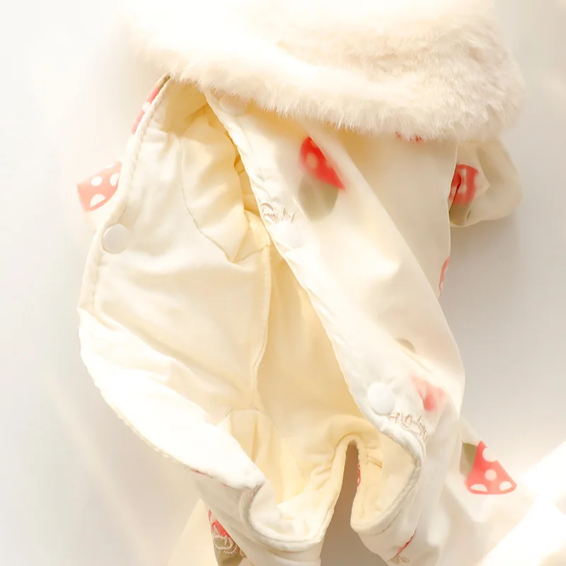 Mono de otoño e invierno para mascotas, abrigo para el vientre, peluche de princesa para perros pequeños, pantalones de cuatro patas, ropa para cachorros, pijamas para perros pequeños - imagen 4