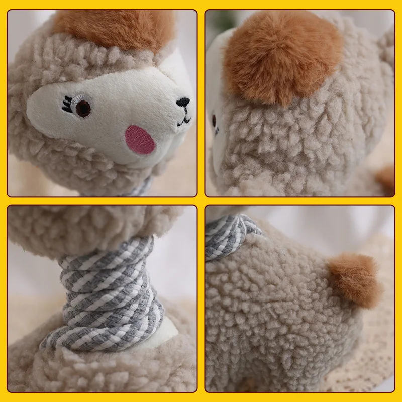 Juguete de peluche con voz para mascotas, juguete para masticar nudos, limpieza de dientes de perro de peluche, cuerda de algodón, molienda de dientes antimordeduras, suministros interactivos para mascotas - imagen 3