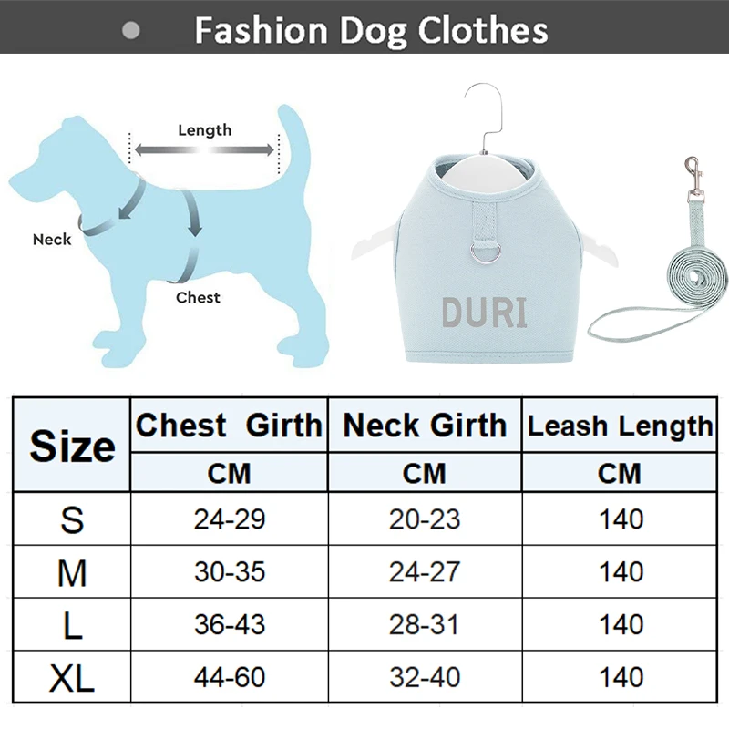 Arnés y correa para cachorros y gatos, chaleco cómodo para mascotas, ropa para perros pequeños y medianos, Collar con arnés para perros York Chihuahua, accesorios para perros - imagen 2