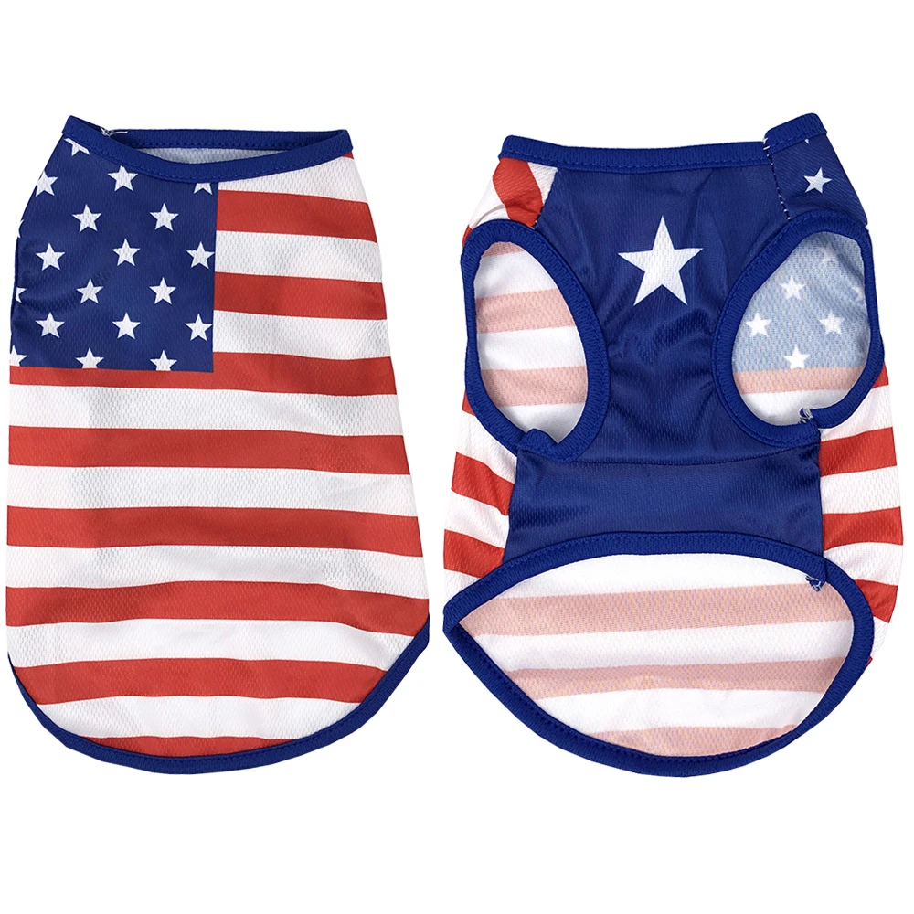 Camisa transpirable para perros y gatos pequeños y medianos, chaleco para el día de la independencia del 4 de julio, ropa de verano para cachorros, Chihuahua y Pug - imagen 5