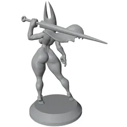 Estatua resina anime sin pintar – Modelo impreso en 3D para escritorio