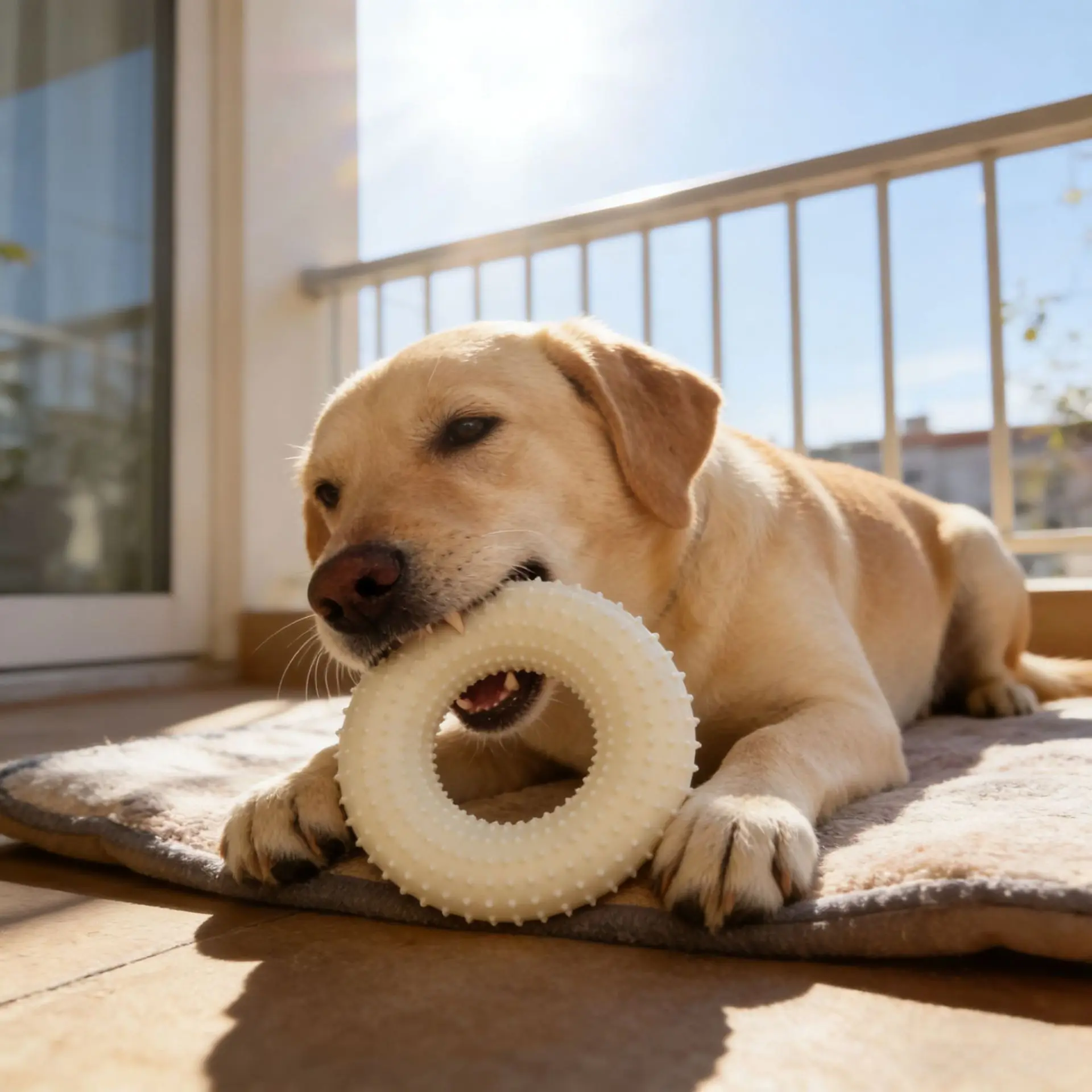 Juguete donut sonido para perros – Masticable, resistente y ecológico - imagen 3