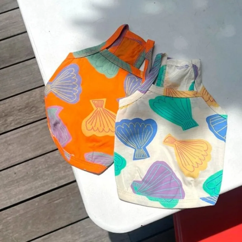 Por ropa para perros, camiseta sin mangas fina de playa para gatos, chaleco de peluche con correa para Bulldog Francés, oso de peluche, Pomerania para ropa para perros pequeños - imagen 2