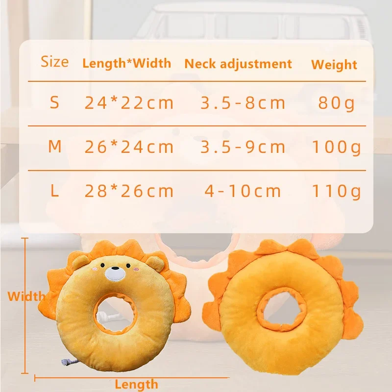 Anillo Elizabeth antipérdida para perro, Collar de tela suave con diseño de León/Crausa, cubierta para el cuello, auriculares bonitos para mascotas, suministros para gatos - imagen 5