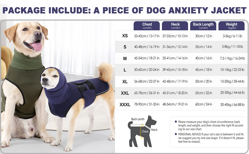 Please choose the right shirt according to your dog's size.