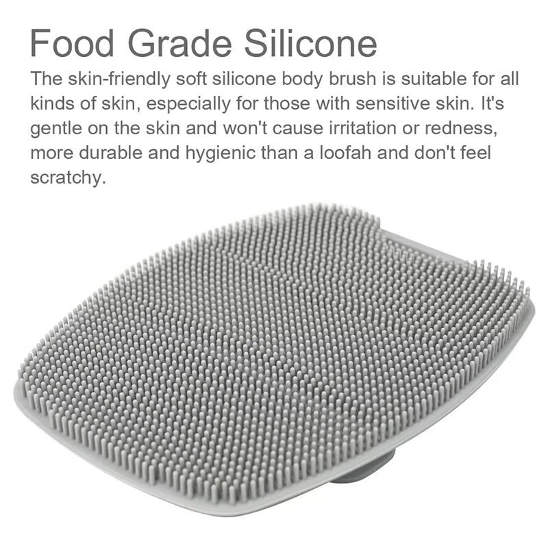Cepillo exfoliante de silicona suave, limpiador Manual de limpieza corporal, ducha, masaje suave, cepillo de baño para hombres - imagen 4