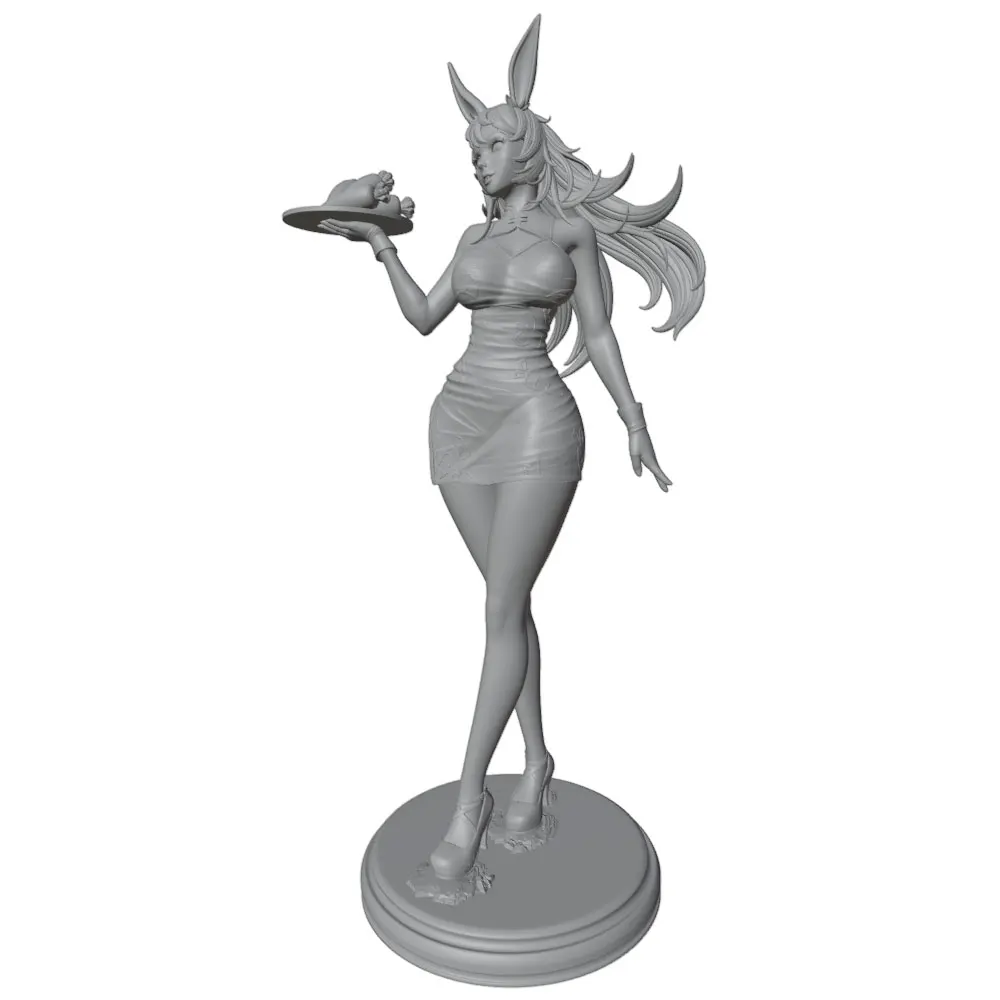 Miniatura con orejas de conejo – Figura de resina 1/24 para colección - imagen 3