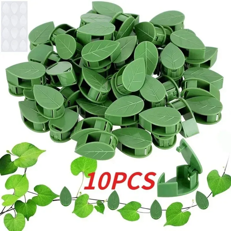 10 Uds. Clips de hojas con hebilla, hebilla fija para pared trepadora de plantas, Clips en forma de hoja, accesorios de soporte para escalador de vid y flores autoadhesivas - imagen 2