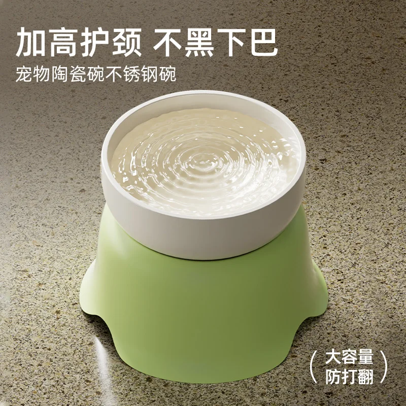 Cuencos para perros y gatos, cuenco de cerámica antinegro para comida de gato, cuenco de agua, protección de acero inoxidable, columna Cervical, comida para perros, cuencos de arroz - imagen 3