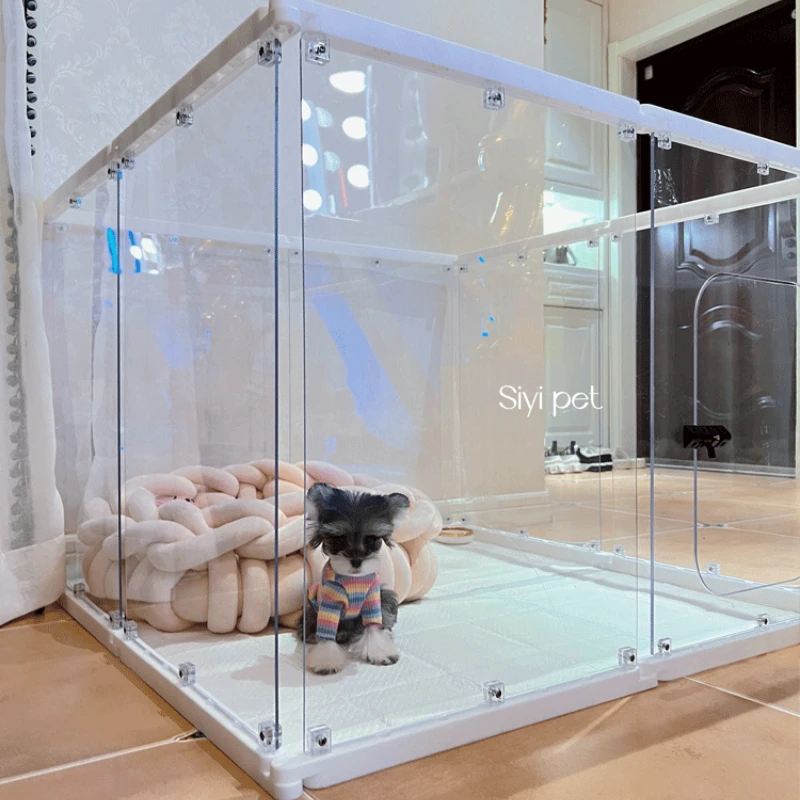 Balcón transparente para mascotas, valla interior para perros y gatos, carcasa combinada empalmada, suministros de productos para mascotas, accesorios de jaulas impermeables - imagen 2