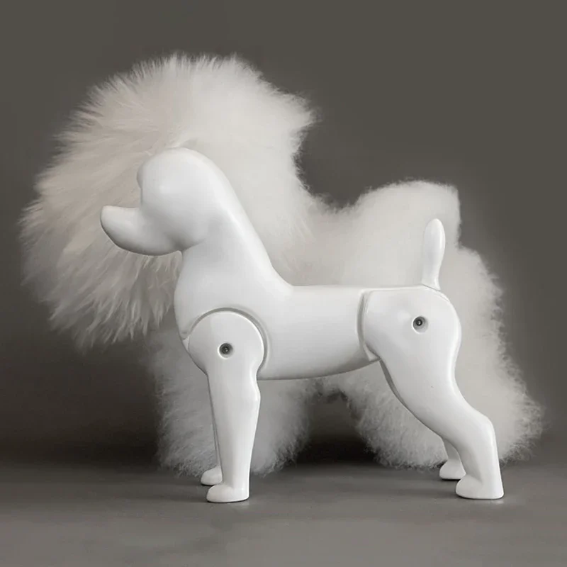 Modelo de perro de peluche, pelo suave, práctica de corte, Animal de peluche, pelo falso profesional, productos de Petshop para perros, accesorios para modelos - imagen 3
