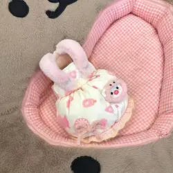 Ropa para mascotas Otoño/Invierno nueva falda bonita con tirantes de felpa falda gruesa de calabaza oso de peluche perro gato abrigo cálido ropa para cachorros