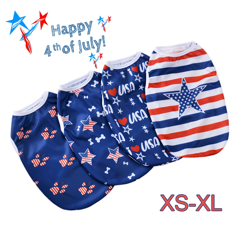 Chaleco fresco de verano para perros, camisa para mascotas del Día de la independencia para perros pequeños y medianos, camiseta transpirable para cachorros, trajes para Chihuahua
