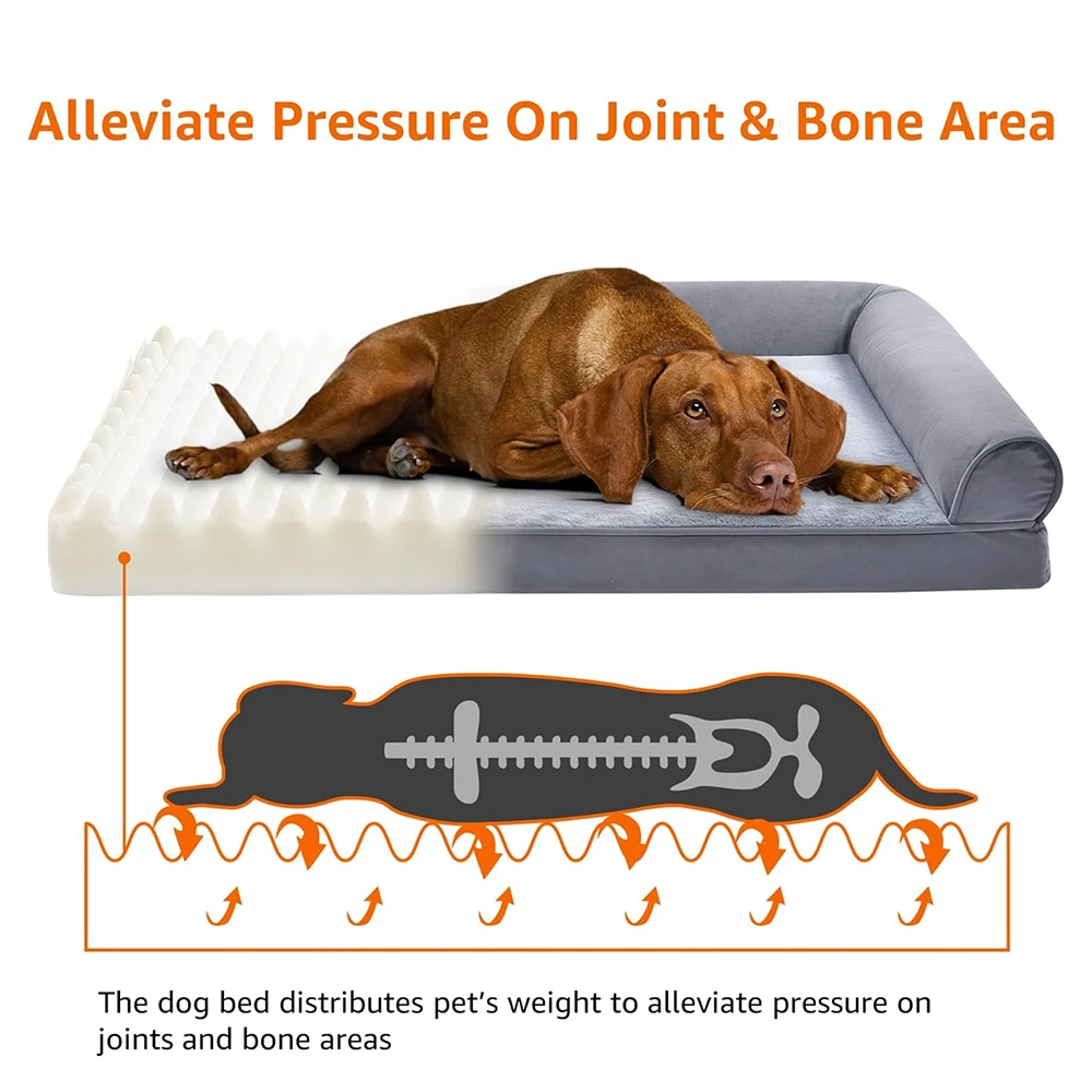 Cama de invierno para perros, sofá para dormir profundo, espuma viscoelástica para cachorros, cama cómoda de felpa suave, estera cálida gruesa cuadrada mediana y grande - imagen 3