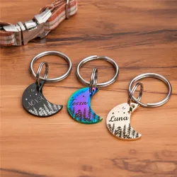 Etiquetas identificación personalizadas luna estrellas perros y gatos