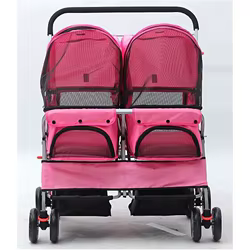 Carrito doble plegable para perros, gatos y mascotas pequeñas