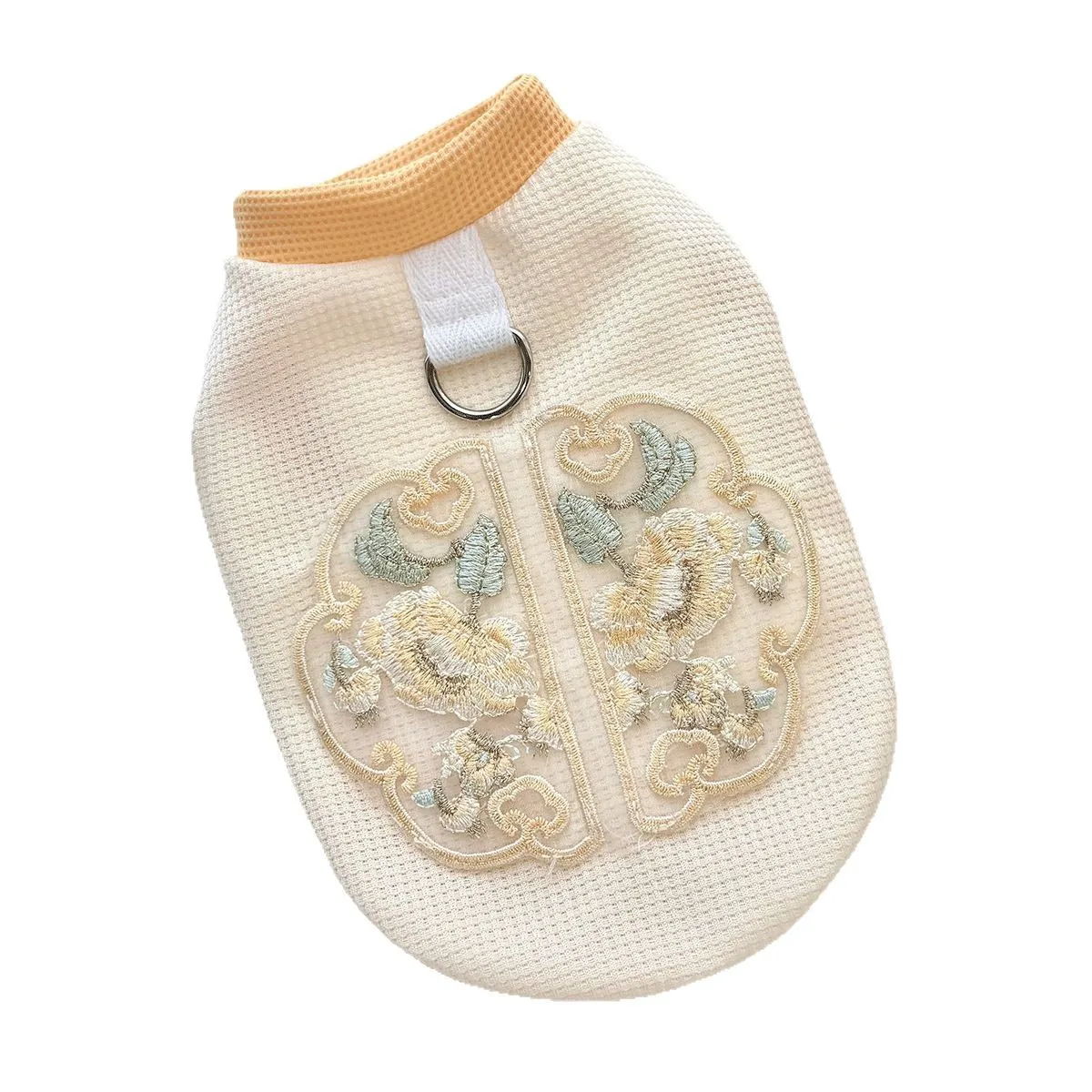 Ropa de primavera para mascotas, bordado, perro, gato, Top de color caramelo, chaleco tipo gofre dibujable, ropa para cachorros - imagen 5