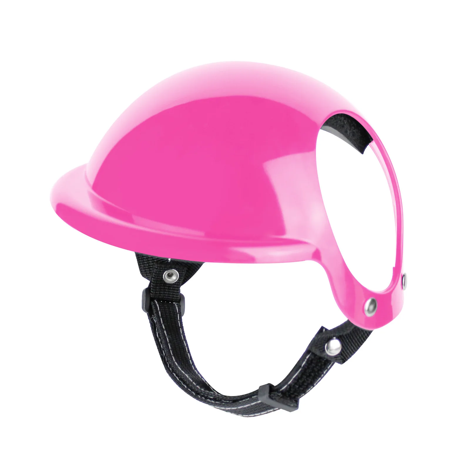 Casco táctico para perros de raza pequeña a mediana, protector de cabeza antiimpacto, con orificios para las orejas, color rosa - imagen 5