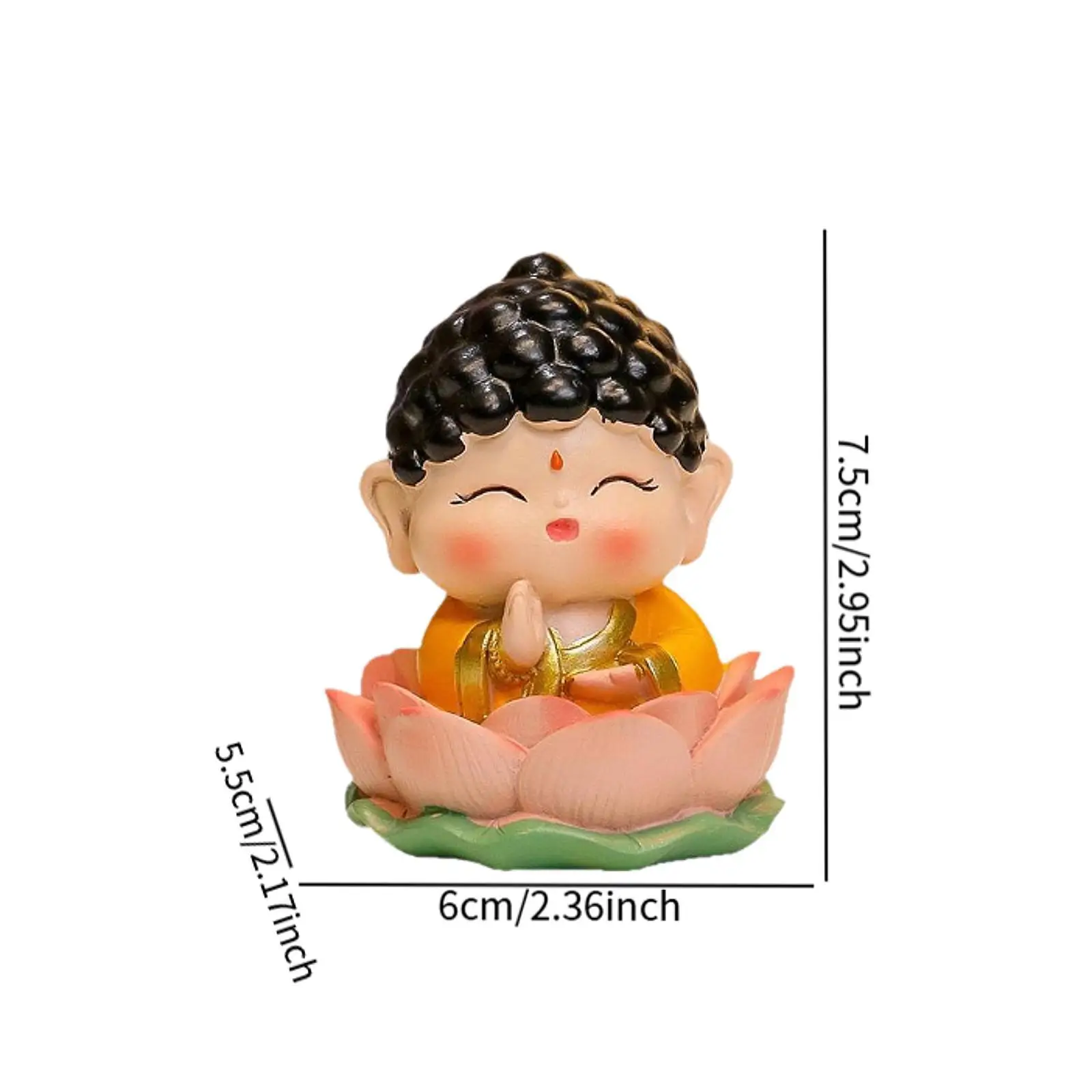 Feng Shui Mini Wealth Statue Collectible Resin God Figurine Room Decoration for Home Living Space