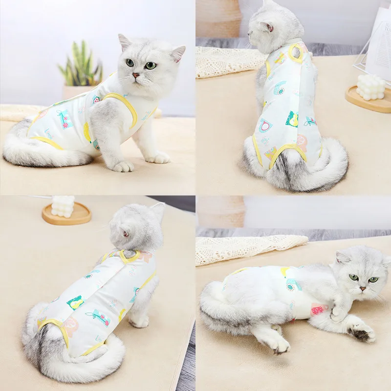 Mono de recuperación de cirugía para gatos, alternativa antilamer las heridas a el cuello electrónico para gatos, traje de recuperación para gatitos, pijamas para perros pequeños - imagen 3