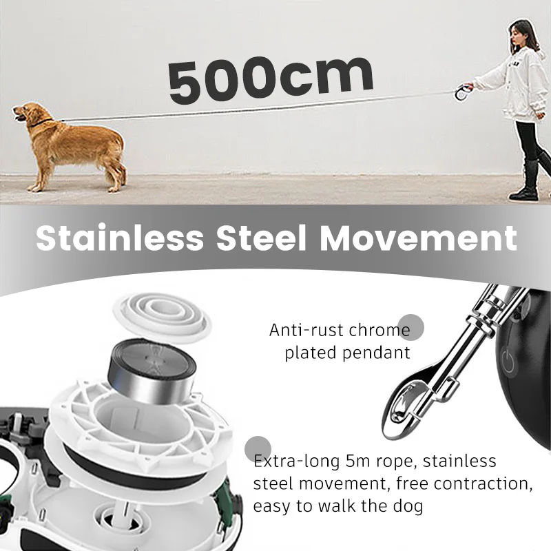 Correa de liberación rápida para perro, correa retráctil automática de diseño para mascotas, recargable, accesorios de entrenamiento para perros, resistente y duradero, sin tirones - imagen 5